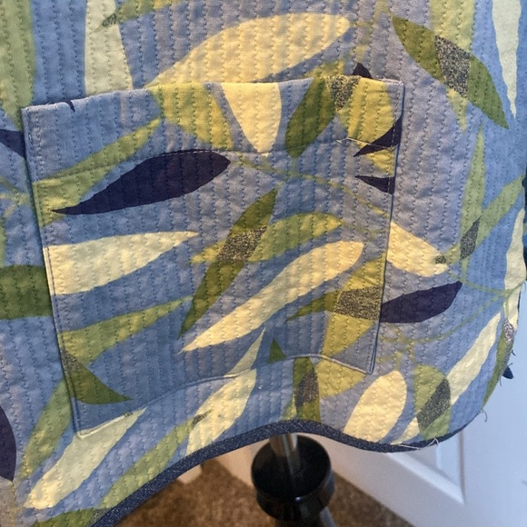 Alfred Dunner Women’s Button Front Jacket Blue w Green & White Leaves sz 14 NWOT - Picture 3 of 8